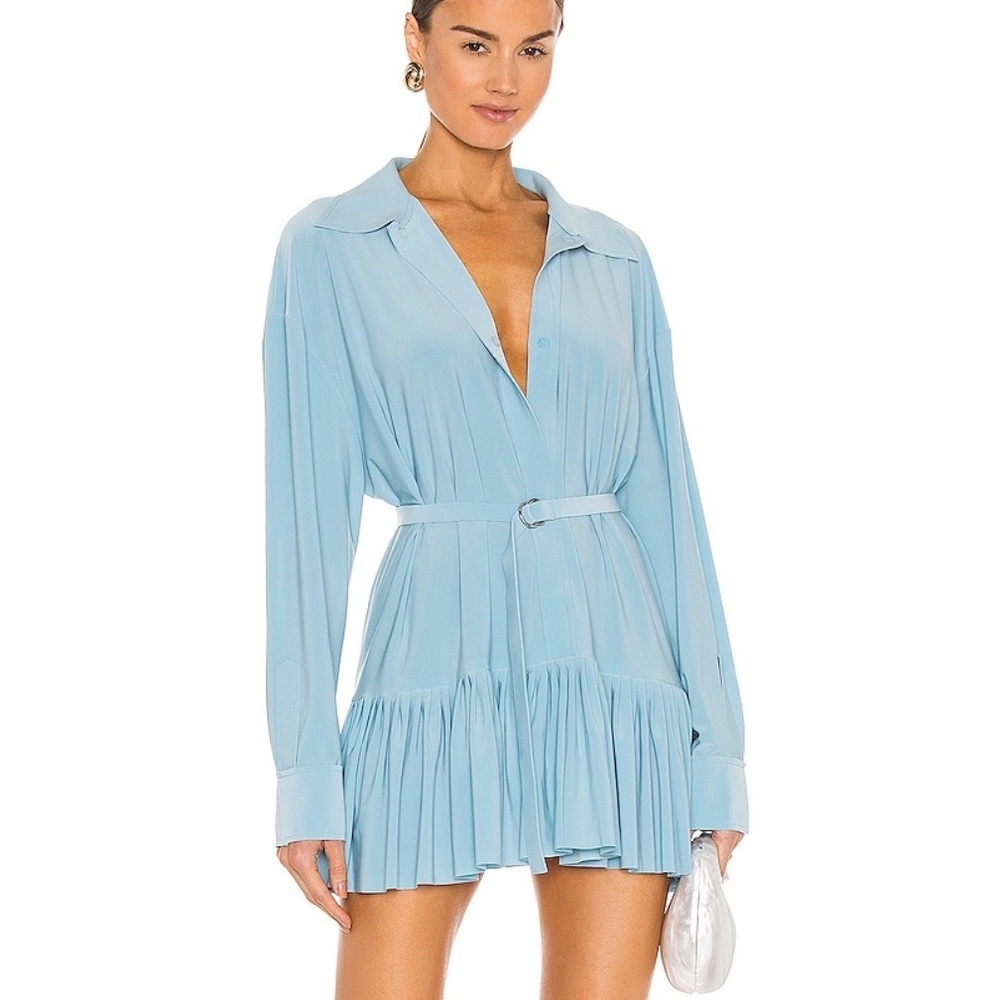 Norma Kamali Light Blue Mini Dress